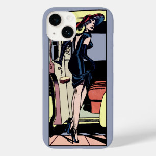 Funda Para iPhone 14 De Case-Mate Chica Glamurosa de Taxi Encantador Vintage Pinup R