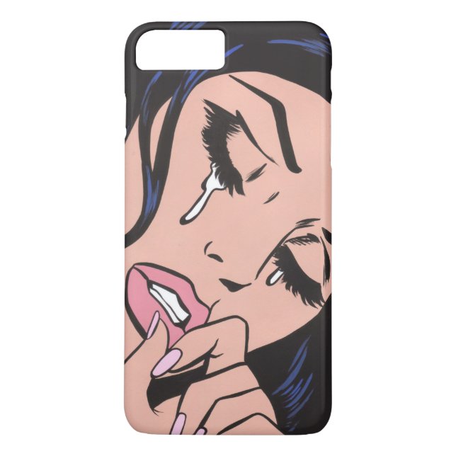 Funda De Case-Mate Para iPhone Chica gritador triste del arte pop (Reverso)