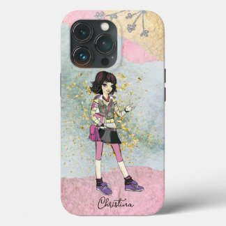 Funda Para iPhone 13 Pro Chica Guay Con Nombre Oro De Cabello Oscuro