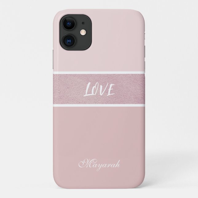 Funda De Case-Mate Para iPhone Chica mínimo rosa suave (Reverso)