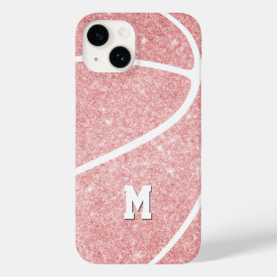 Funda Para iPhone 14 De Case-Mate chica monogramado de baloncesto rosa