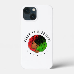 Funda Para iPhone 13 Mini Chica negra panafricana mujer orgullo afro verde r