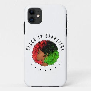 Funda Para iPhone 11 Chica negra panafricana mujer rojo orgullo verde a