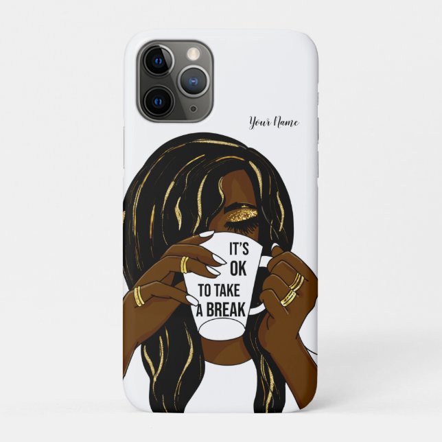Funda De Case-Mate Para iPhone Chica negro mujer afroamericana cita inspiradora (Reverso)