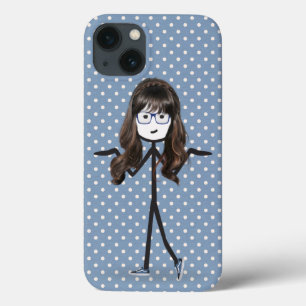Funda Para iPhone 13 Chica pala con el pelo en puntos