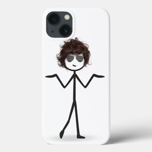 Funda De Case-Mate Para iPhone Chica Palito Con Gafas De Sol y Cabello  (Reverso)