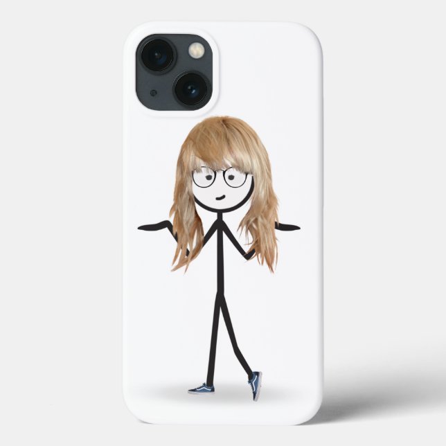 Funda De Case-Mate Para iPhone Chica Palo Con El Pelo Negro (Reverso)