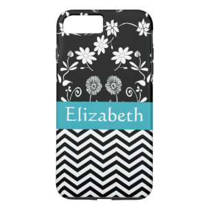 Funda Para iPhone 8 Plus/7 Plus Chica personalizado Mod Daisies & Chevron con nomb