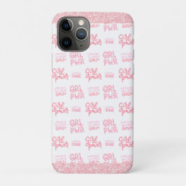 Funda Para iPhone 11 Pro Chica Purpurina rosa Power Bling Glam Girly