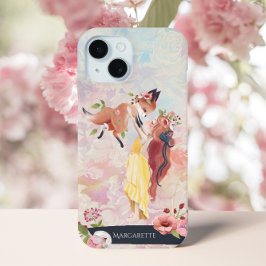 Funda Para iPhone 15 Chica Redhead y nombre personalizado de Baby Fox