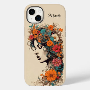 Funda Para iPhone 14 Plus De Case-Mate Chica Retro con Flores en el pelo