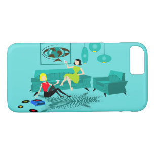 Funda Para iPhone 8/7 Chica Retro Noche en estuche para iPhone