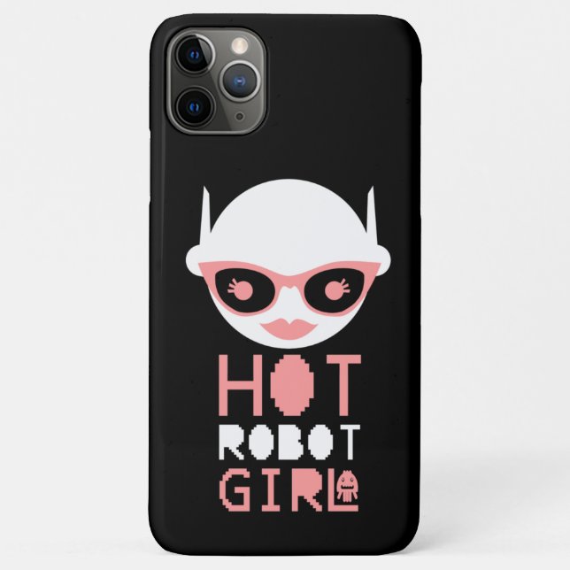 Funda De Case-Mate Para iPhone Chica robot caliente (Reverso)