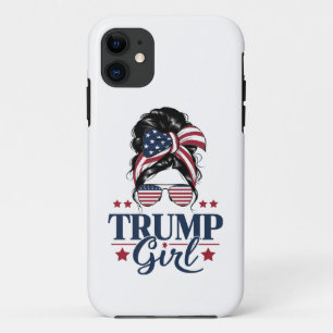 Funda Para iPhone 11 Chica Trump Moño Desordenado Trump 2024 Elección A