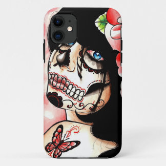 Funda Para iPhone 11 Chica vivo del cráneo del azúcar