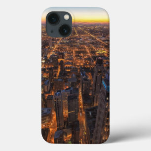 Funda Para iPhone 13 Chicago céntrica en la puesta del sol