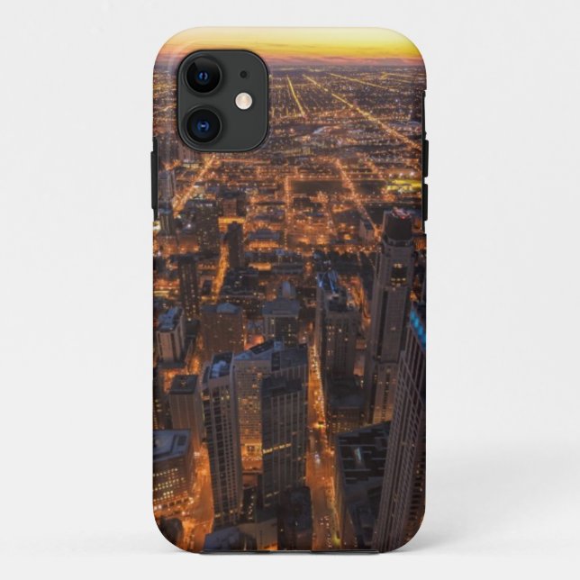 Funda De Case-Mate Para iPhone Chicago céntrica en la puesta del sol (Reverso)