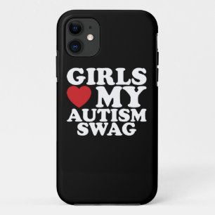 Funda Para iPhone 11 Chicas aman mi autismo swag conocimiento corazón