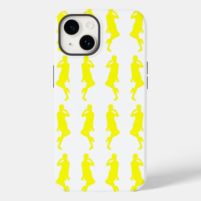 Funda De Case-Mate Para iPhone Chicas Amarillos Negrita Mod GoGo (Reverso )