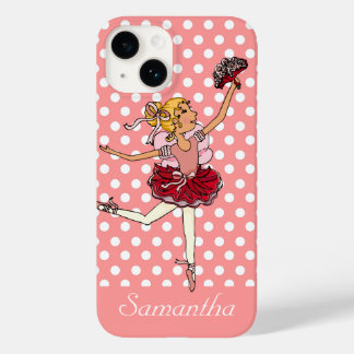 Funda Para iPhone 14 De Case-Mate Chicas bailarina rosa coral rubio nombre