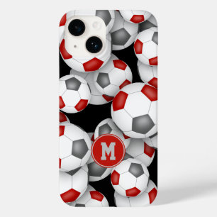 Funda Para iPhone 14 De Case-Mate Chicas de baloncesto gris rojo monogramado