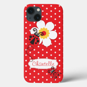 Funda Para iPhone 13 Chicas de cucharada ladybug nombre rojo iphone 5 f