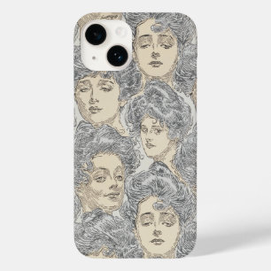 Funda Para iPhone 14 De Case-Mate Chicas de Gibson perach gris ilustracion victorian