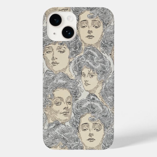 Funda De Case-Mate Para iPhone Chicas de Gibson perach gris ilustracion victorian (Reverso )