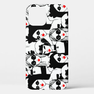 Funda Para iPhone 12 Chicas de moda, modelo, gafas de sol, patrón vinta