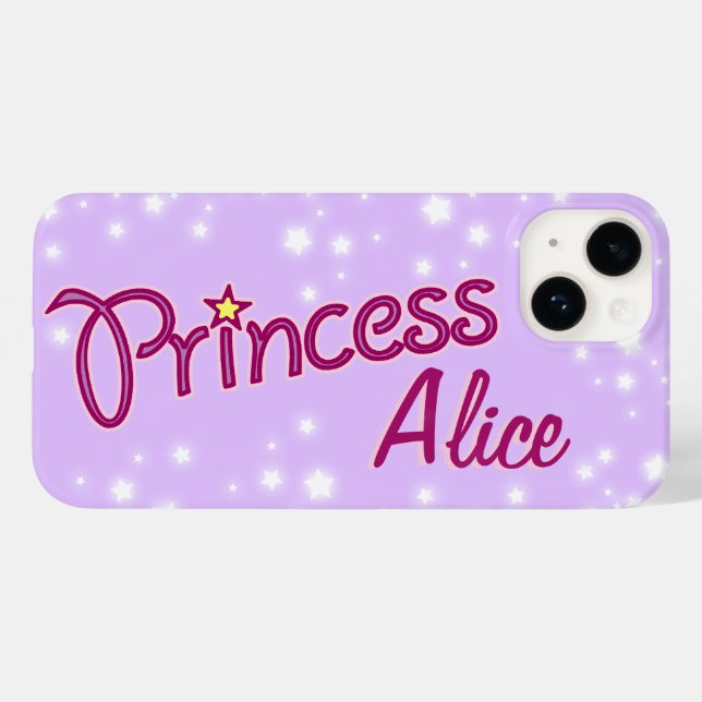 Funda De Case-Mate Para iPhone Chicas de nombre princesa estrella lilac mauve (Reverso  (Horizontal))