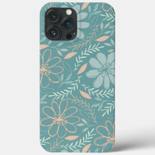 Funda Para iPhone 13 Pro Max Chicas de primavera y patrón floral verde