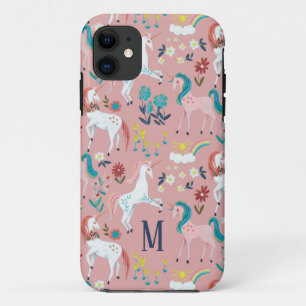 Funda Para iPhone 11 Chicas del arco iris rosa de Unicornio impresos en
