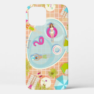Funda Para iPhone 12 Chicas en bikini y chicos jugando un juego de pisc