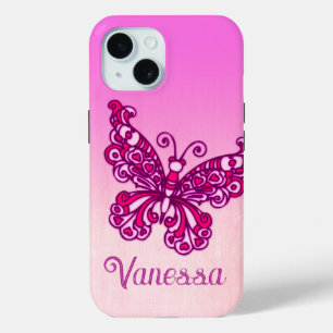 Funda Para iPhone 15 Chicas llamados iphone púrpura rosa mariposa 5 fun