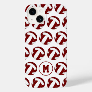 Funda Para iPhone 14 De Case-Mate chicas maroon patrón de voleibol blanco
