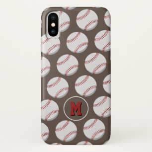 Funda Para iPhone X chicas niños baseballs softball monogramado