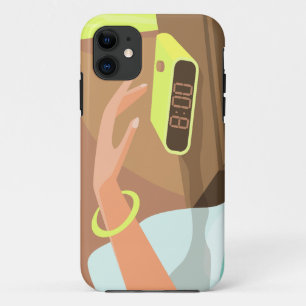 Funda Para iPhone 11 Chicas presionando con la mano el botón de sondeo 