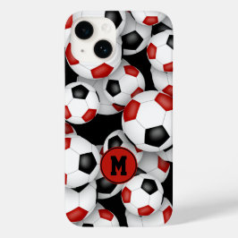 Funda Para iPhone 14 De Case-Mate Chicas rojo negro patrón de balones de fútbol mono