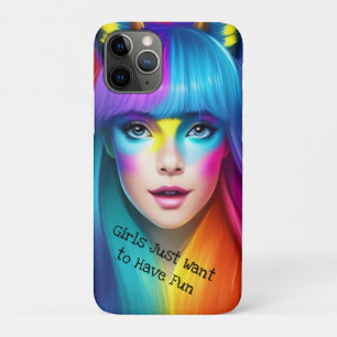 Funda Para iPhone 11 Pro Chicas solo quieren tener una cara de arcoiris div