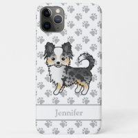 Chihuahua Cartoon Perro & Nombre de Abrigo Largo B