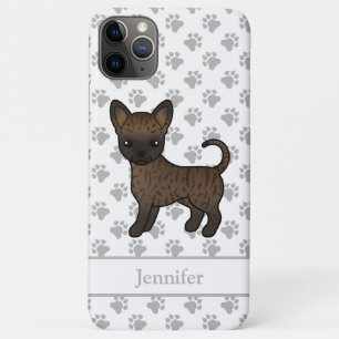 Funda Para iPhone 11 Pro Max Chihuahua de dibujos animados con capa lisa atigra