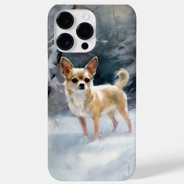 Funda De Case-Mate Para iPhone Chihuahua deja que nieve Navidades (Reverso)