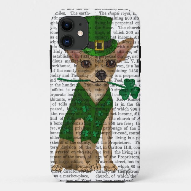 Funda De Case-Mate Para iPhone Chihuahua Leprechaun (Reverso)
