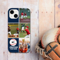 Children's Baseball Team Photo Collage Blue
