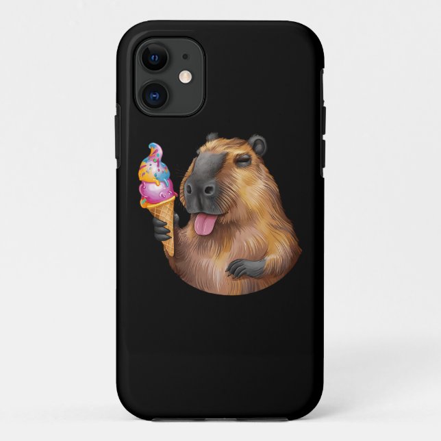 Funda De Case-Mate Para iPhone Chill Capybara con un dulce tratamiento (Reverso)