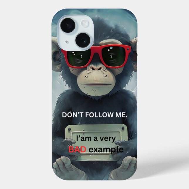 Funda De Case-Mate Para iPhone Chimpanzee gracioso: no me sigas (Reverso )