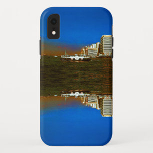 Funda Para iPhone XR China Hong Kong barco rascacielos mar vintage