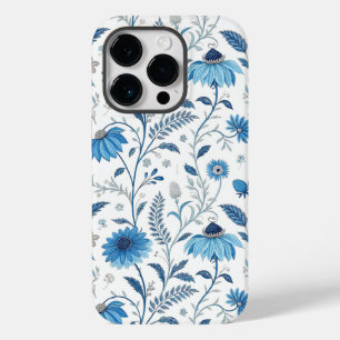 Funda Para iPhone 14 Pro De Case-Mate Chinoiserie Blue Echinacea Pattern