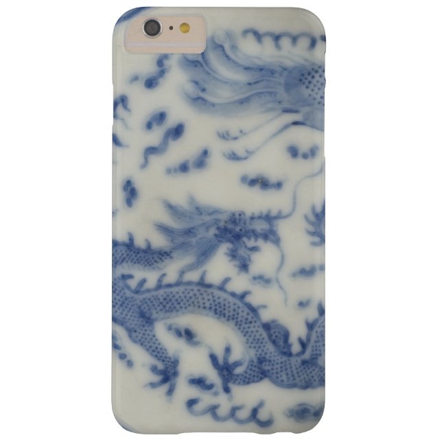 Funda De Case-Mate Para iPhone Chinoiserie chino del azul de Mónaco del dragón (Reverso)