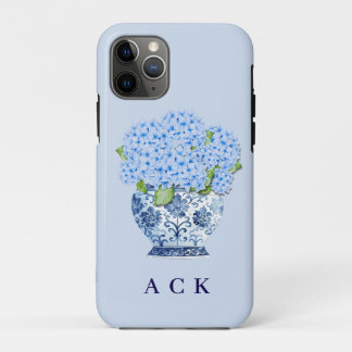 Funda Para iPhone 11 Pro Chinoiserie Nantucket Blue Hydrangeas 